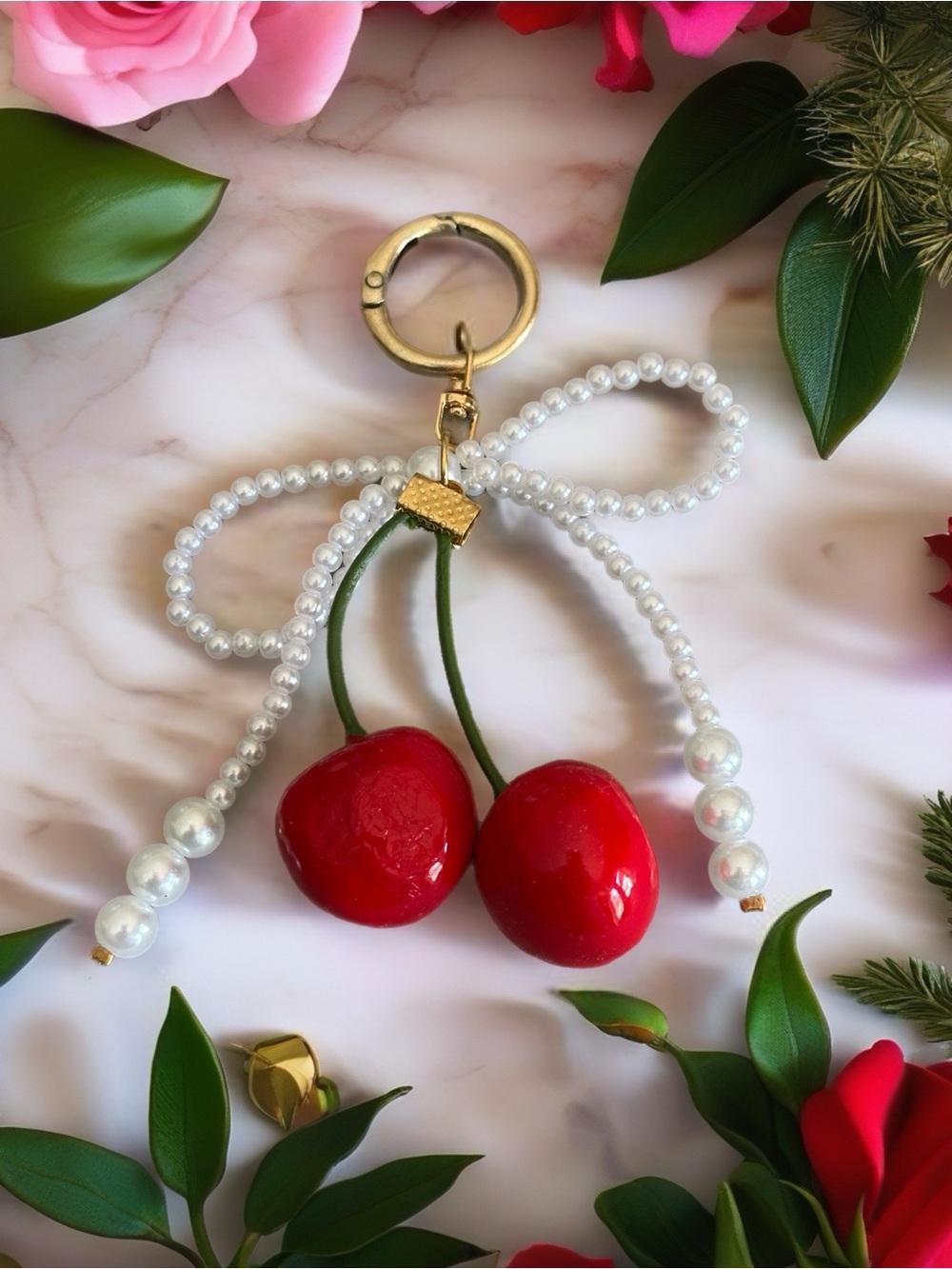 Bow - Cherry Keychain 🍒